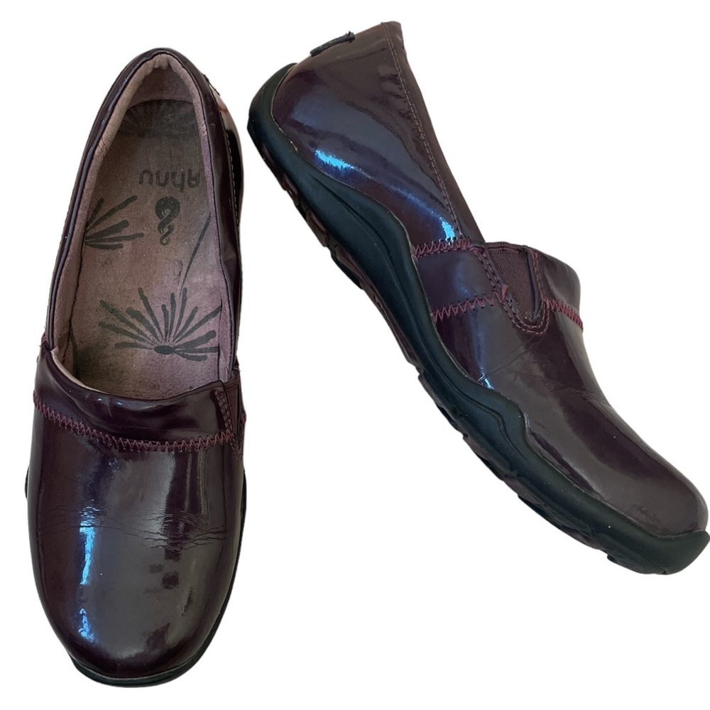 Ahnu Jackie Pro Leather Clogs Slip On Shoes Purple Size 6.5 Women’s Plum Color